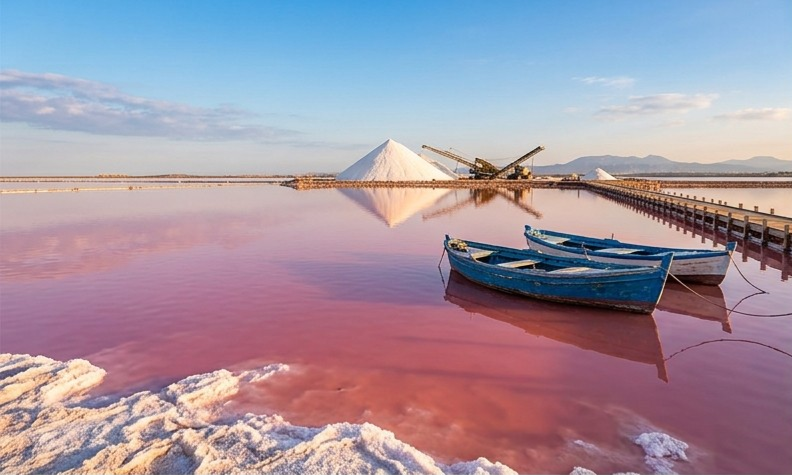 Torrevieja-salt-mountains-and-pink-lagoon-Salinera-Spain